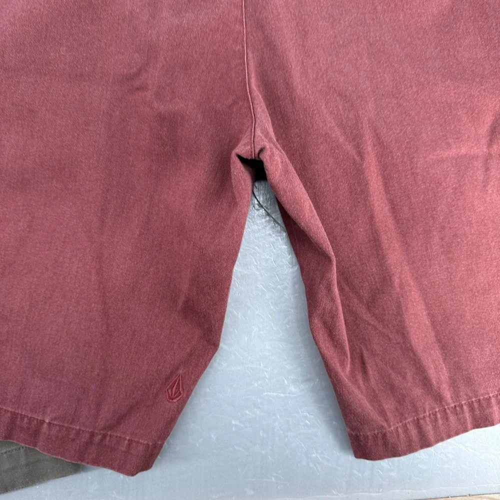 Volcom Mens Frickin Modern Fit Chino Shorts Bundle 4 Pairs Navy Khaki Red 33 - Picture 8 of 16